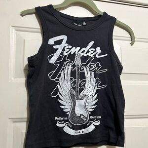 Fender Fullerton CA Black Graphic JRs M Tank Top
